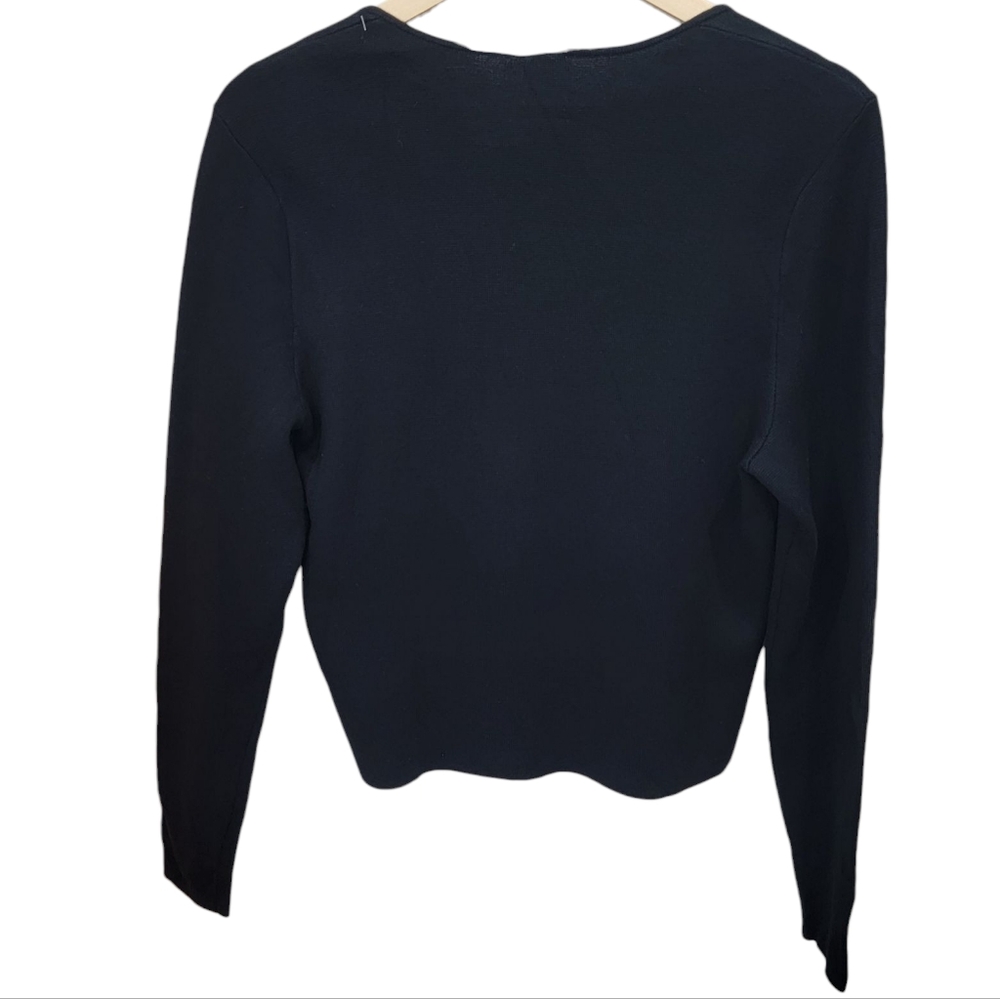 Abercrombie & Fitch Waffle Knit Top Notch Sweetheart Neckline Long Sleev… - Picture 8 of 14